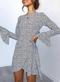 WMNS Upscale Floral Print Bell Sleeve and Wrap Dress